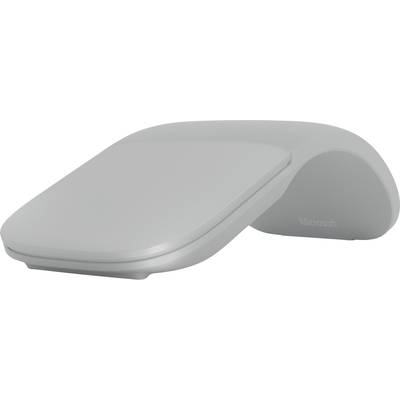 Sivá, zakrivená počítačová myš s moderným dizajnom a hladkým povrchom. Je bezdrôtová a ergonomicky tvarovaná.