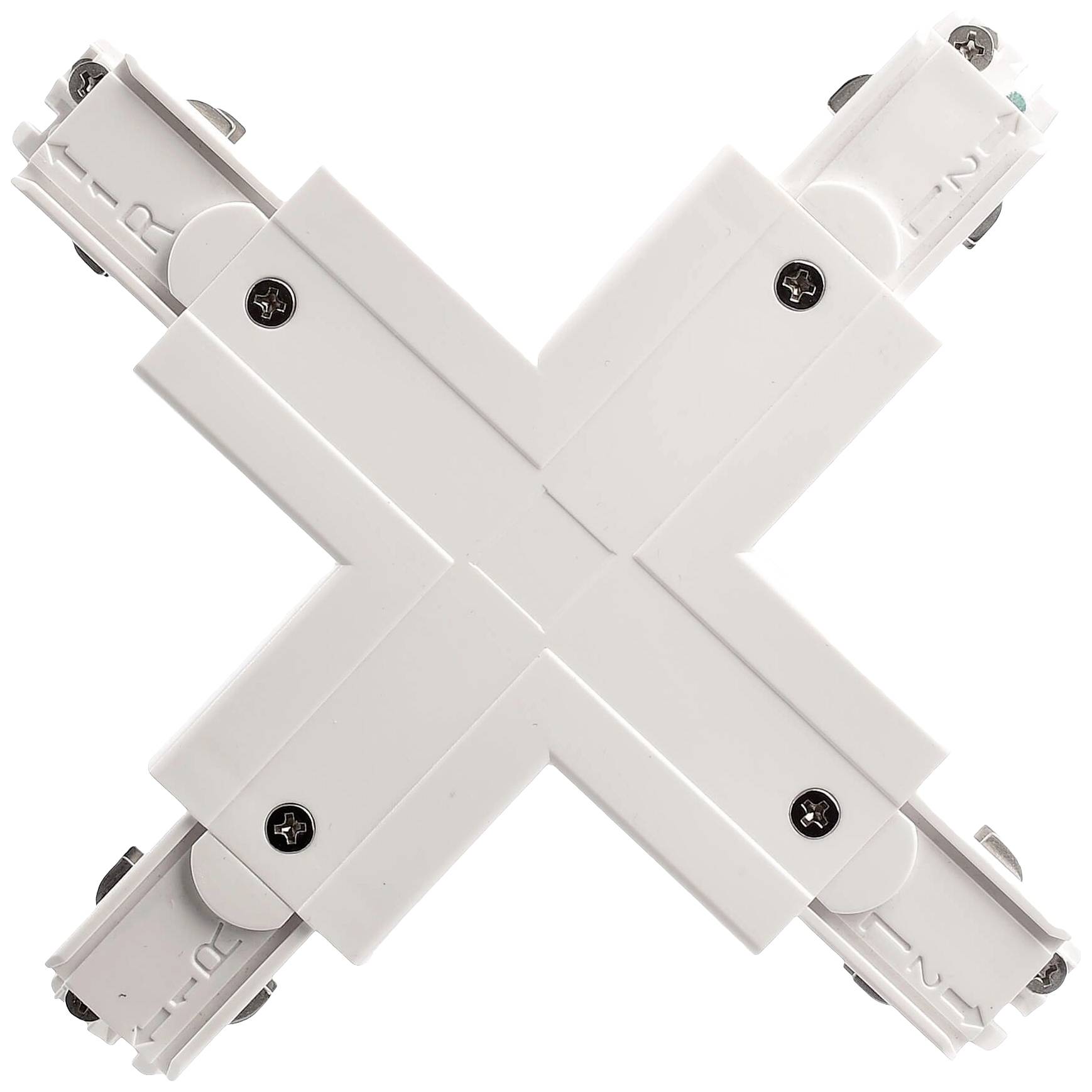 Deko Light 710033 D Line X-Verbinder links-links-rechts-rechts Componente per sistema su binario ad alta tensione Binario conduttore trifase Bianco