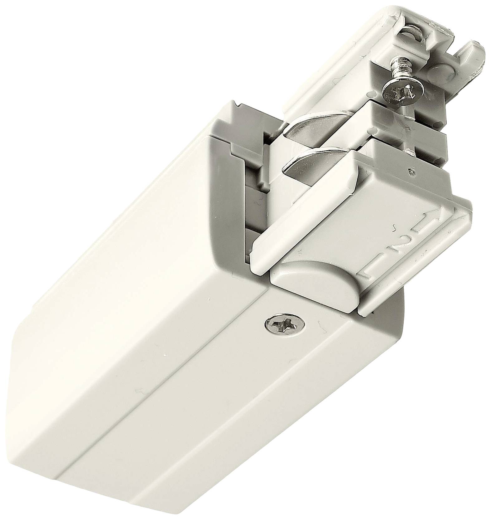 Deko Light 710009 D Line elektrischer Einspeiser links Componente per sistema su binario ad alta tensione Binario conduttore trifase Bianco