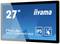 27-palcový monitor iiyama ProLite TF2738MSC-B2, IPS panel, 10-bodový dotykový displej na modrom pozadí.