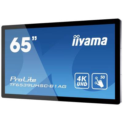 65-palcový monitor iiyama, model ProLite TF6539UHSC-B1AG, s 4K UHD rozlíšením a 50 dotykovými bodmi.
