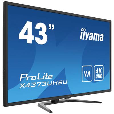 43-palcový monitor iiyama ProLite s 4K UHD rozlíšením a VA panelom. Displej zobrazuje model 'X4373UHSU'.