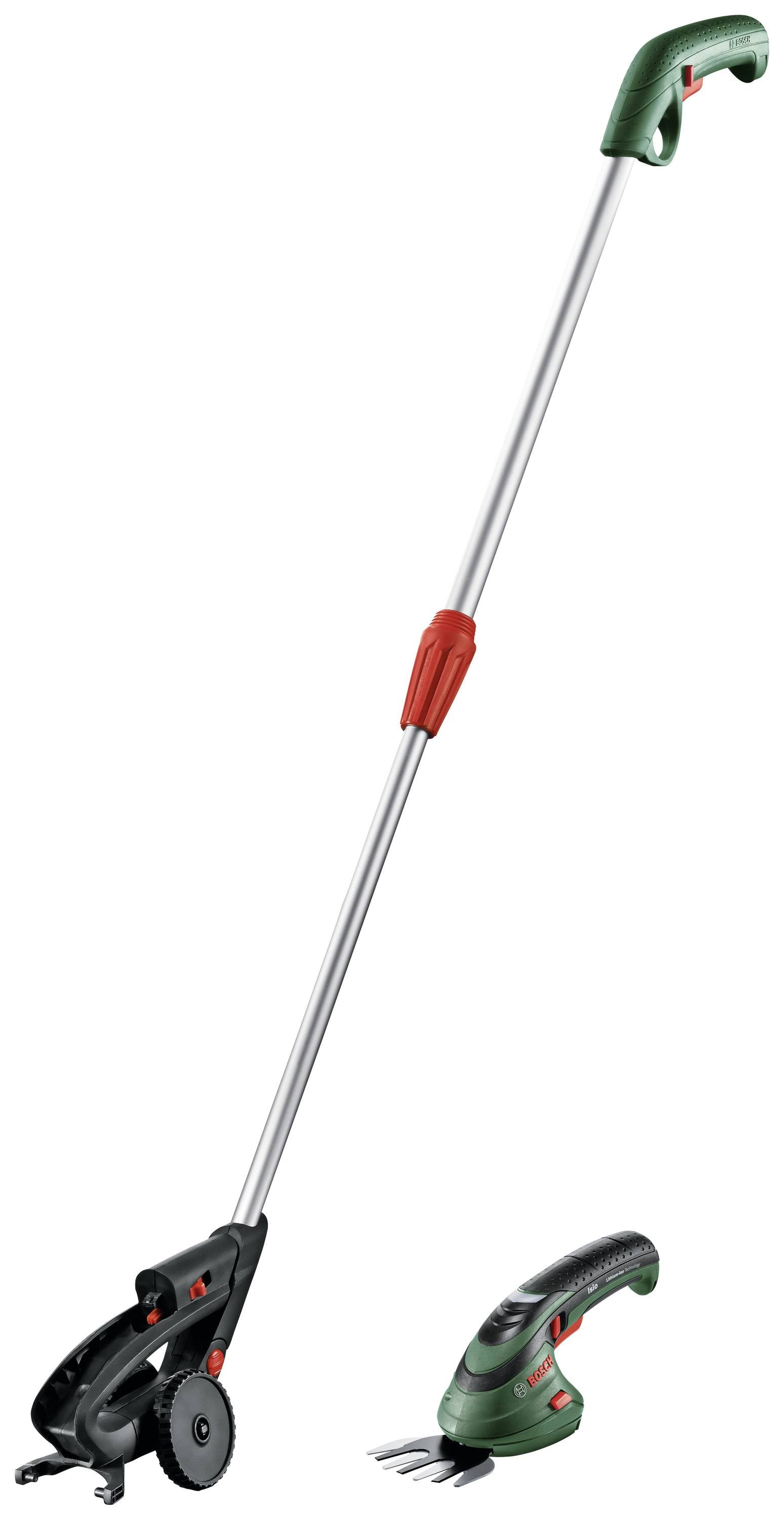 Bosch Home and Garden Isio na akumulátor nožnice na trávu, teleskopická rukoväť akumulátor, vr. nabíjačky, s predĺžením,