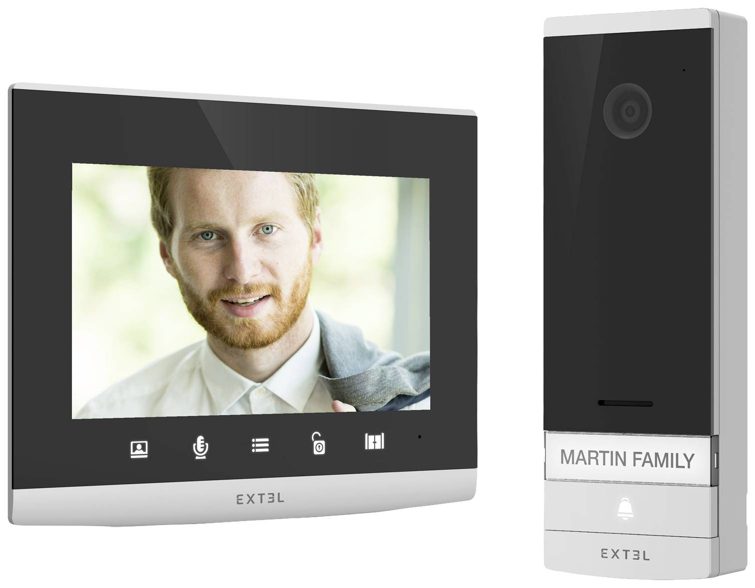 Extel CONNECT 2 Video citofono WLAN Kit completo Grigio, Nero