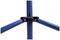 Modré kovové tyče prepojené čiernym plastovým uzáverom s otočným gombíkom. Šípky označujú smer prepojenia.