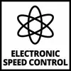 Obrázok zobrazuje symbol pripomínajúci atóm, nad ktorým je text 'ELEKTRONICKÁ REGULÁCIA RÝCHLOSTI'.