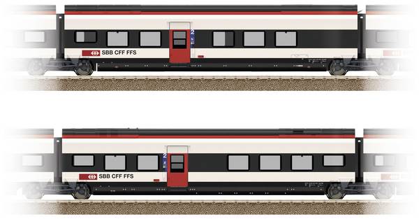 TRIX H0 23282 H0 doplnková sada 2 pre Giruno zo SBB D(B9) 2. trieda a E(B8) 2. trieda