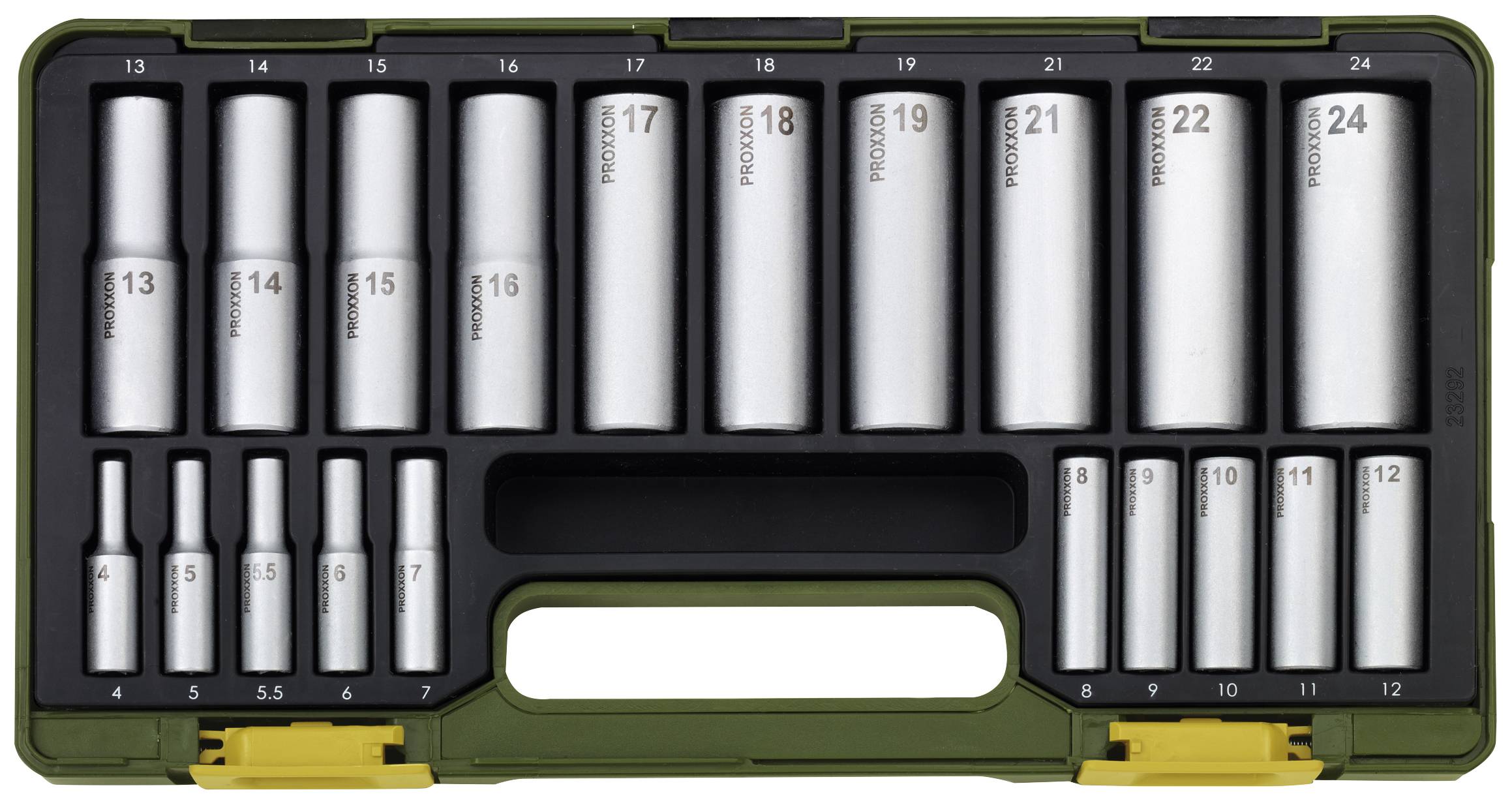 Proxxon Topnøglesæt 1/2 (12,5 mm), 1/4 (6,3 mm) 20 dele 23292