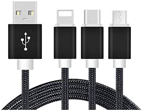 REEKIN USB-opladerkabel USB-A-hanstik, USB-C® stik, USB-micro-B-hanstik, Apple Lightning-stik 1.20 m Sort 4260272282320