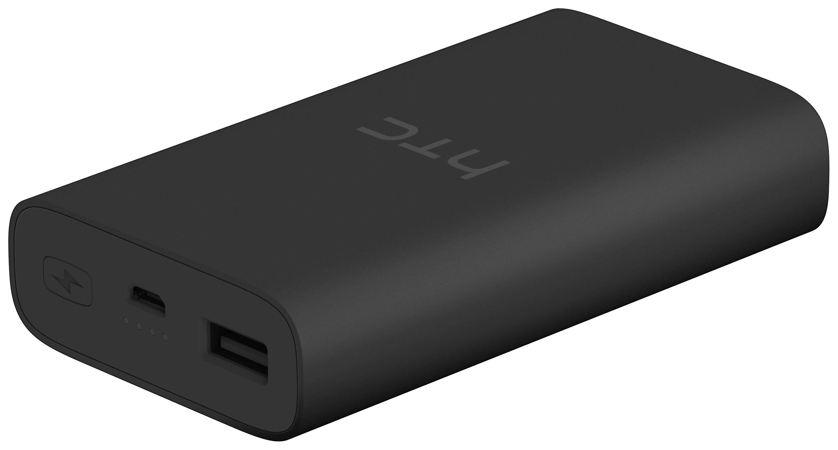 Čierna powerbanka s dvoma USB portami a jedným USB-C portom, vhodná na nabíjanie zariadení počas cestovania.