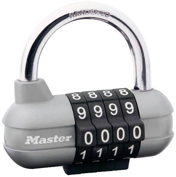 Master Lock P22164 visiaci zámok 64 mm zámky s rovnakým kľúčom   strieborná, čierna na heslo