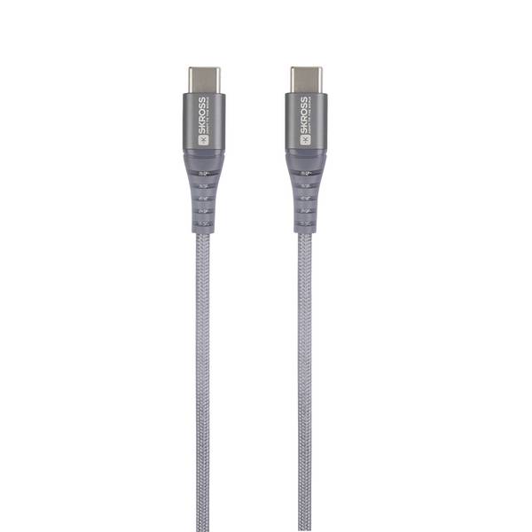 Skross USB kábel USB 2.0 USB-C ® zástrčka, USB-C ® zástrčka 1.20 m sivá space guľatý, flexibilný, látkový poťah SKCA0017C-C120CN
