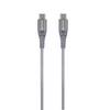 Skross USB kábel USB 2.0 USB-C ® zástrčka, USB-C ® zástrčka 2.00 m sivá space guľatý, flexibilný, látkový poťah SKCA0018C-C200CN