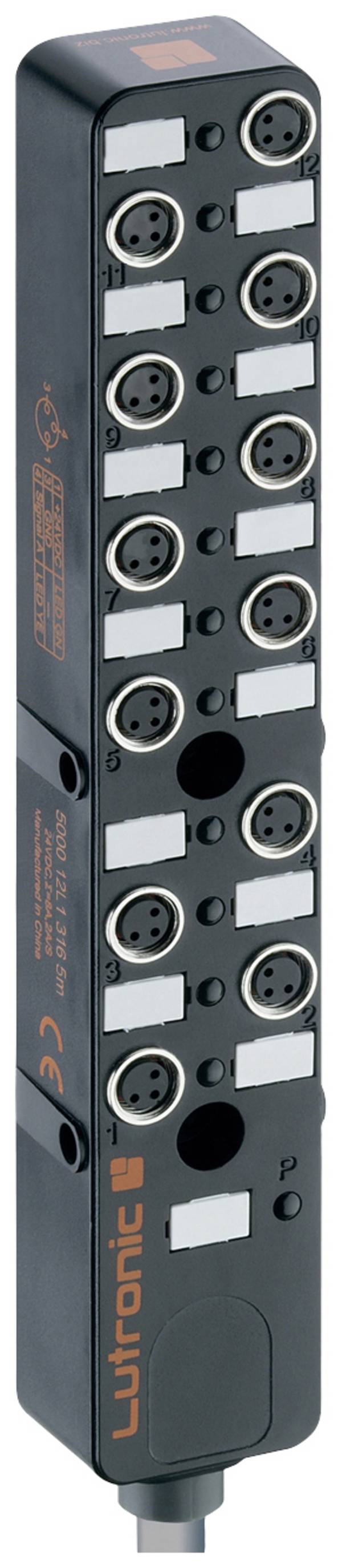 Lutronic 5000 12L1 3... 5000 12L1 316 5m pasívny box senzor/ aktor rozdeľovač M8 s kovovým závitom 1 ks Piece