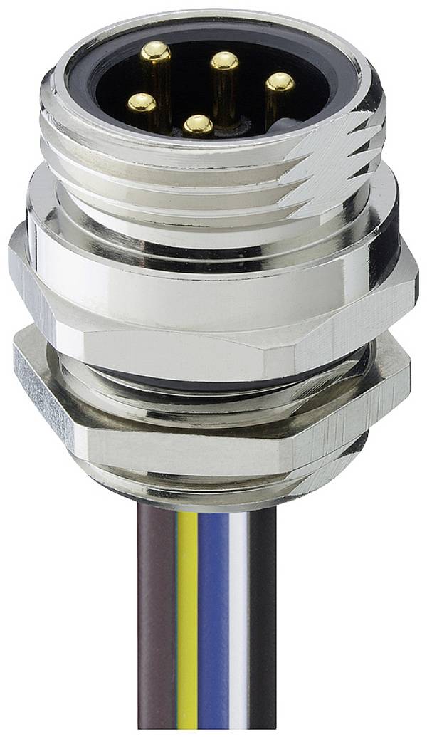Lutronic 7830 ... T13CW ... zabudovateľný zástrčkový konektor pre senzory - aktory, 7830 05 T13CW 0,5m, piny: 5, 0.5 m, 1 ks