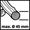Symbol zobrazuje drevené kmene s maximálnym priemerom 45 mm.