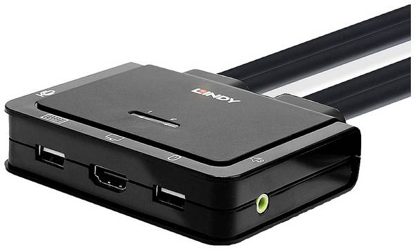 LINDY KVM-Umschalter  prepínač KVM  HDMI myš, klávesnica 4096 x 2160 Pixel