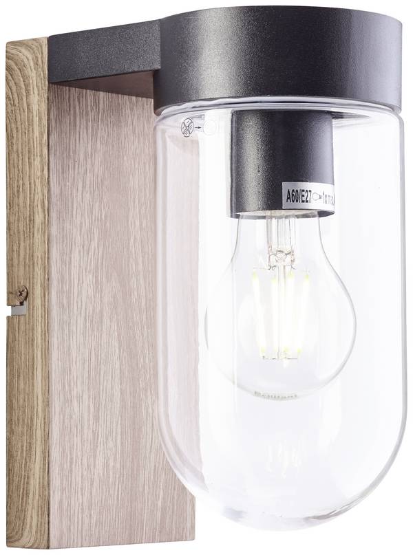 Brilliant Cabar 96372/76 vonkajšie osvetlenie    E27  drevo (tmavé), čierna