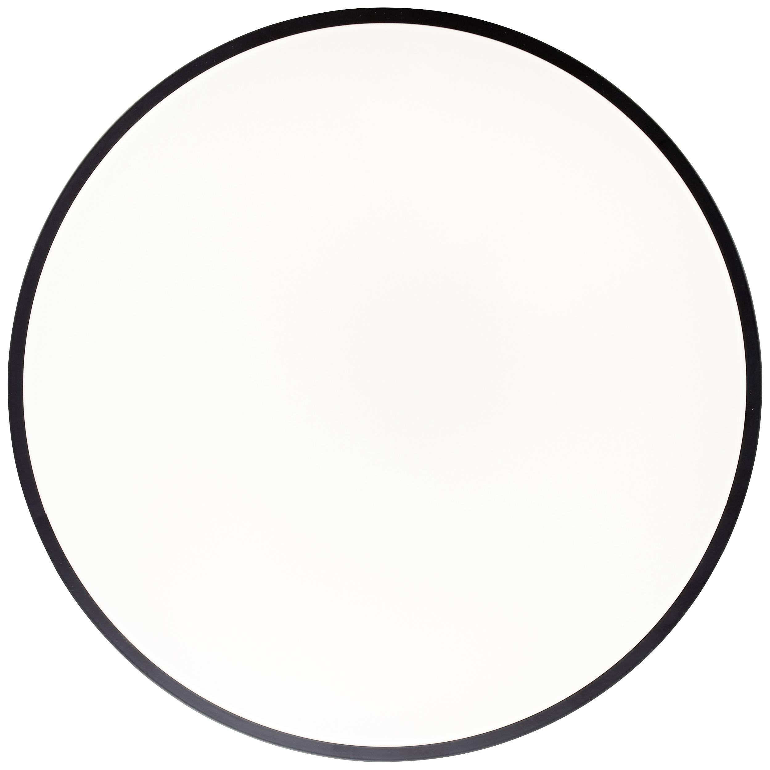 Okrúhla, biela plocha s čiernym okrajom.