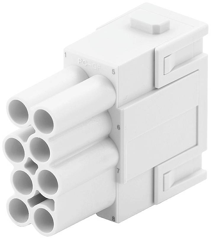 Káblovej prípojnice so šiestimi zásuvnými otvormi, horizontálne usporiadanej. Vhodnej pre elektrické prepojenia v rozvádzači.