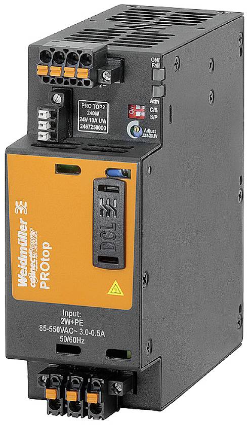 Weidmüller PRO TOP2 240W 24V 10A UW Alimentatore a commutazione. 24 V 10 A