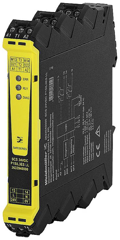 Weidmüller SCS 24VDC P1SIL3ES LL Veiligheidsrelais 1x NC (b x h x d) 17.5 x 113.6 x 119.2 mm 1 stuk(s) afbeelding