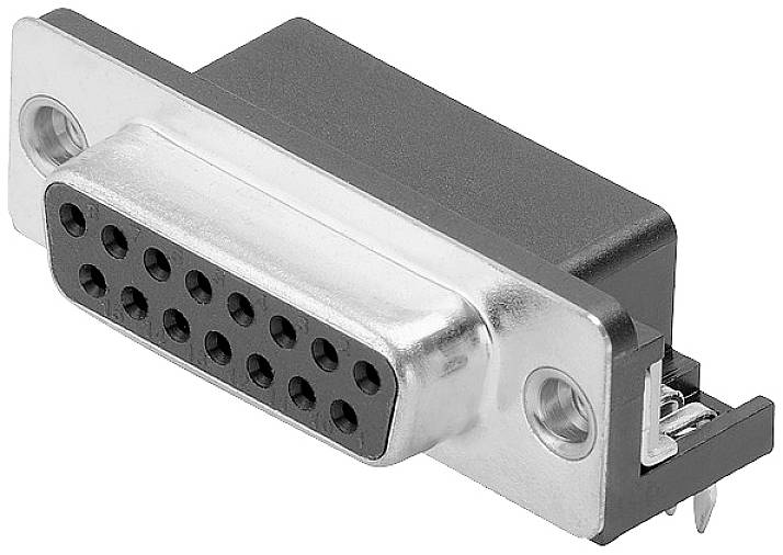 Weidmüller D-SUB F6.3 T15HU 3.2B4 TY BK 2701730000 Presa SUB-D 90 ° Numero Poli (num): 15 A saldare 1 pz.