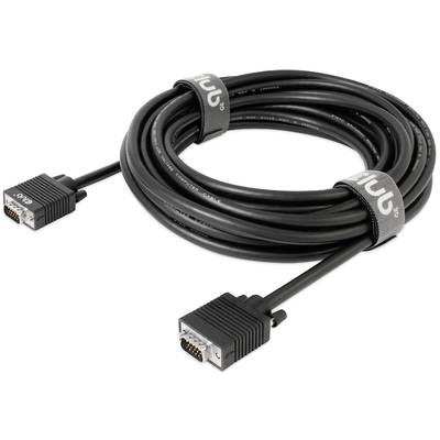 Čierny VGA kábel s dvoma konektormi a suchými zipsmi pre jednoduché uskladnenie, ideálny pre pripojenie počítača a monitora.