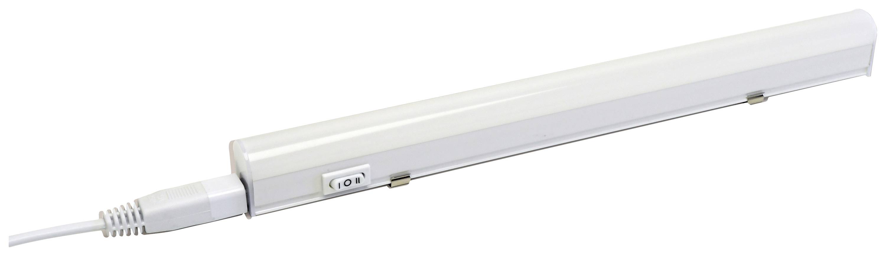 Biela LED trubica s pripojeným káblom, vhodná pre lineárne osvetlenie.