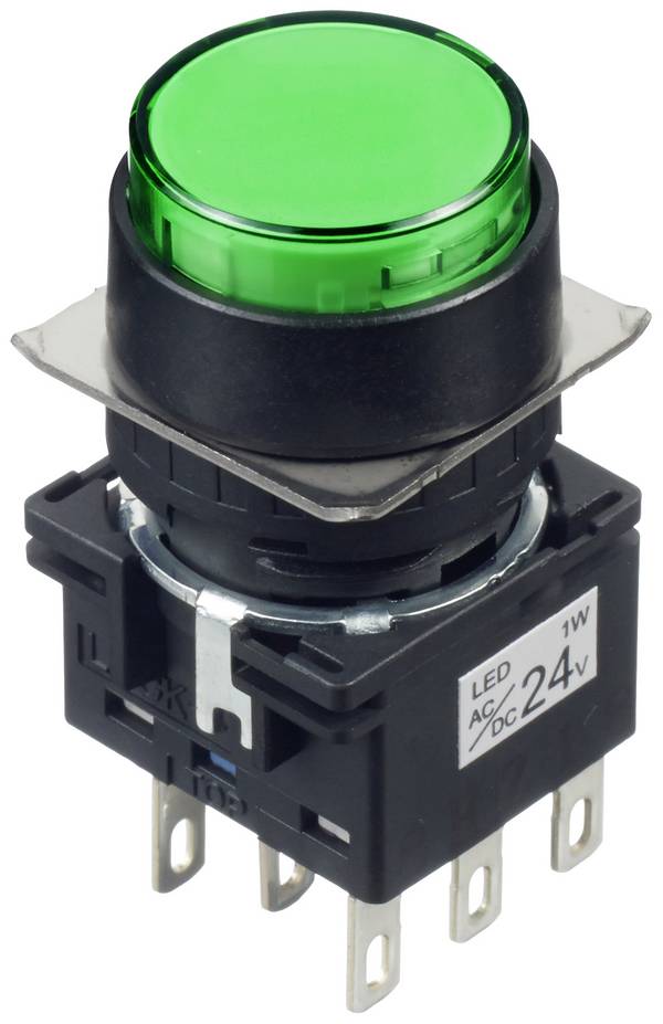 Idec LB1L-A1T64G, LB1L-A1T64G svetelné tlačidlo, 16.2 mm, 250 V, 125 V, 30 V, 5 A, 1 ks