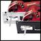 Priblížený pohľad na priamočiaru pílu Einhell s regulátorom rýchlosti a pílkovými listami.