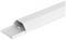 Biely káblový kanál v podlhovastom tvare, otvorený, ukazuje vnútorný priestor na vedenie káblov. Vhodný pre čistú a bezpečnú organizáciu káblov.
