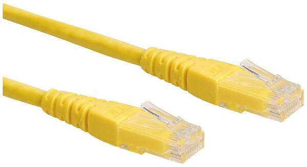 Roline 21.15.1522 RJ45 sieťové káble, prepojovacie káble CAT 6 U/UTP 0.50 m žltá netienený 1 ks