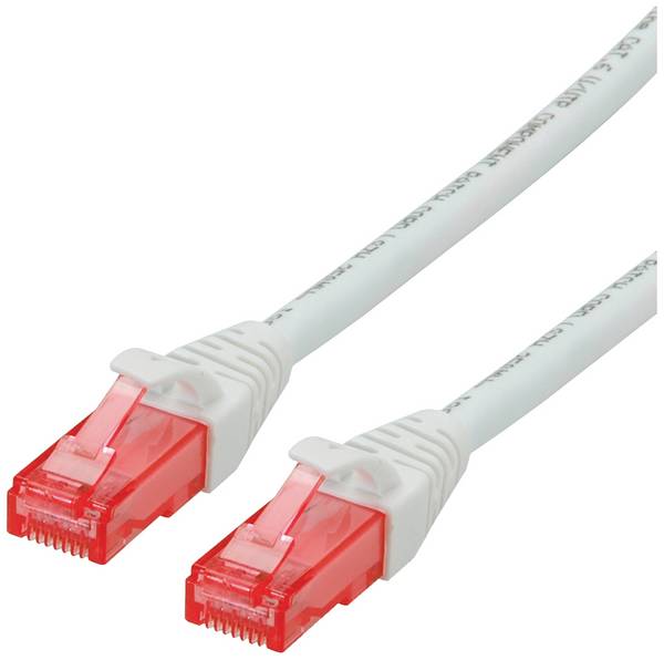 Roline 21.15.2564 RJ45 sieťové káble, prepojovacie káble CAT 6 U/UTP 1.50 m biela netienený, bez halogénov, samozhášavý 1 ks