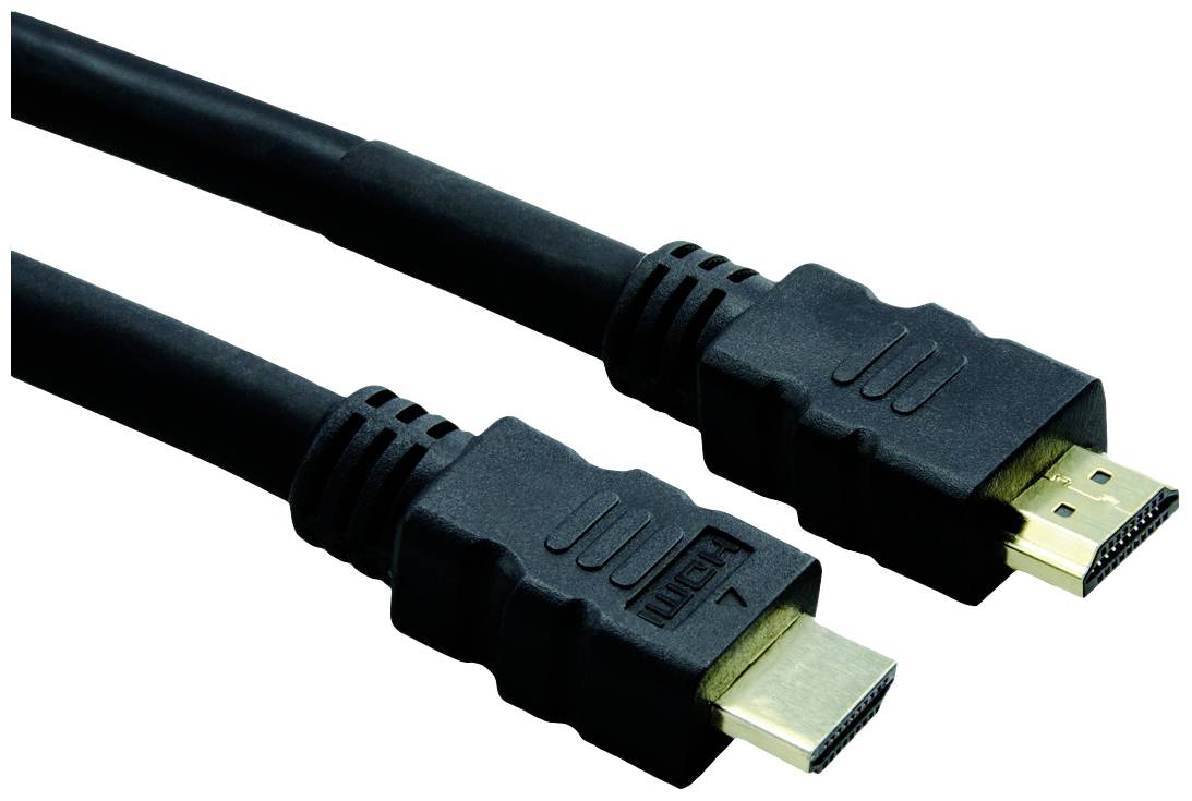 Dva čierne HDMI káble so zlatými konektormi, ktoré sa používajú na pripojenie audio a video zariadení.