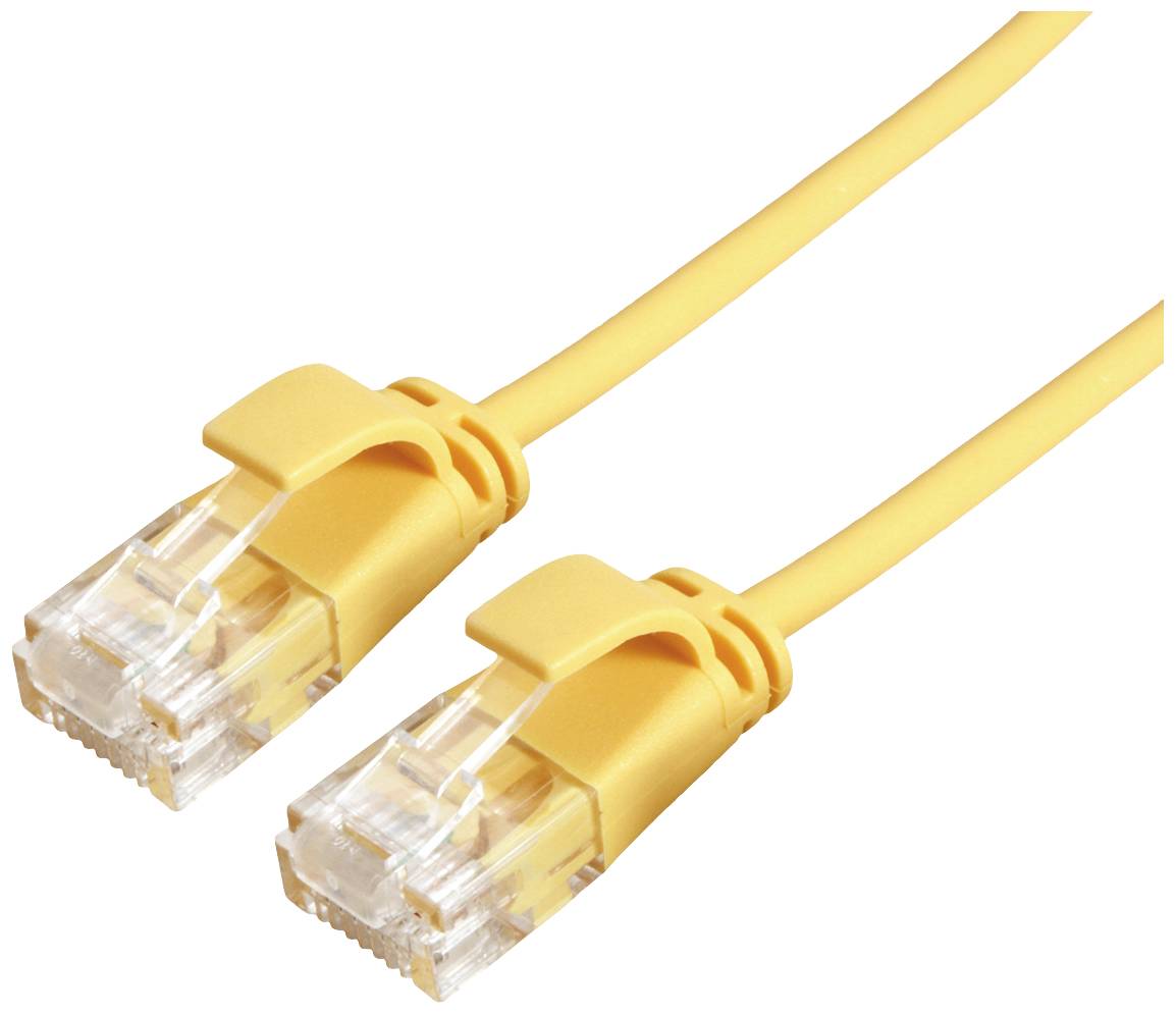 Roline 21.15.3923 RJ45 Cavo di rete, cavo patch CAT 6A U/UTP 1.00 m Giallo non schermato, Privo di alogeni, Ritardante di fiamma 1 pz.