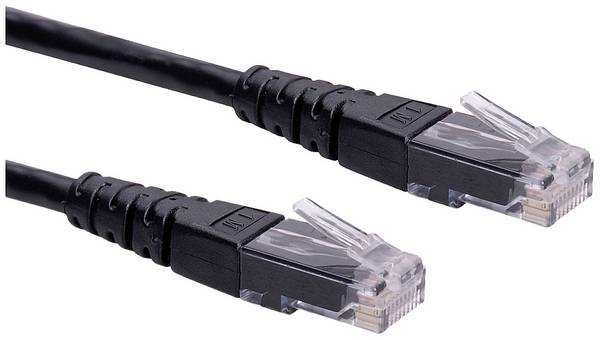 Roline 21.15.1535 RJ45 sieťové káble, prepojovacie káble CAT 6 U/UTP 1.00 m čierna netienený 1 ks