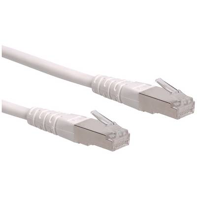 Jeden pár bielych ethernetových káblov s RJ45 konektormi na oboch koncoch.