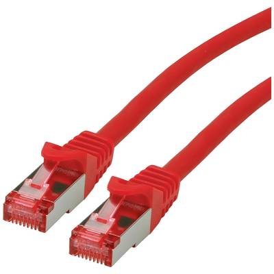 Dva červené ethernetové káble s RJ45 konektormi.