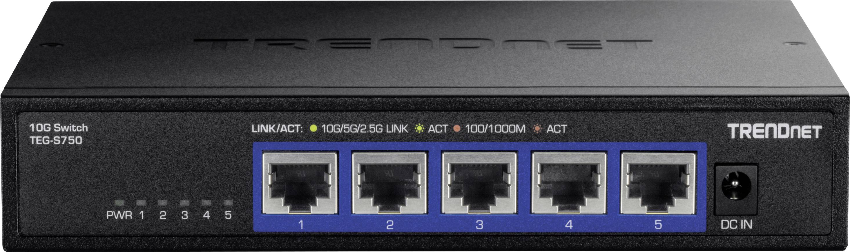 TRENDnet TEG-S750 Switch 10G a 5 porte, nero