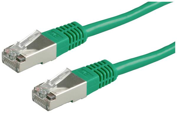 Roline 21.15.0333 RJ45 sieťové káble, prepojovacie káble CAT 5e S/FTP 1.00 m zelená dvojžilový tienený, pozlátené kontakty 1 ks