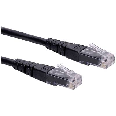 Roline 21.15.1555 RJ45 sieťové káble, prepojovacie káble CAT 6 U/UTP 3.00 m čierna netienený 1 ks