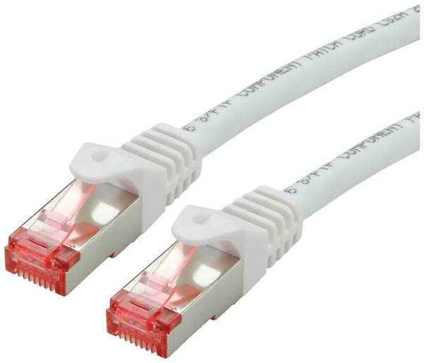 Roline 21.15.2663 RJ45 sieťové káble, prepojovacie káble CAT 6 S/FTP 3.00 m biela dvojžilový tienený, bez halogénov, samozhášavý 1 ks