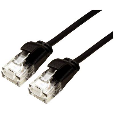 Dva čierne ethernetové káble s priehľadnými konektormi, pripravené na prepojenie sieťových zariadení.