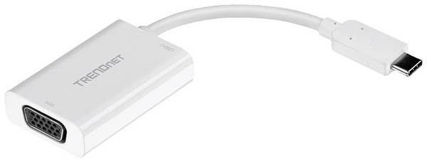 TrendNet TV, monitor adaptér [1x USB-C® zástrčka - 1x VGA zásuvka] TRENDnet TUC-VGA2 - Externer Videoadapter - USB-C flexibilný
