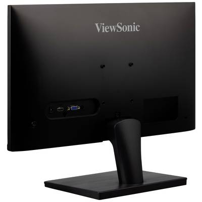 Zadný pohľad na čierny monitor ViewSonic s HDMI a VGA portami na pripojovacej lište.