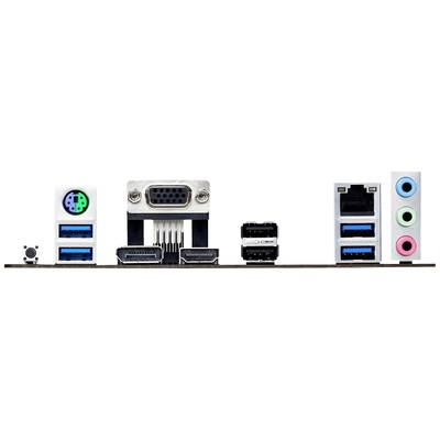 Počítačová základná doska s rôznymi portmi: PS/2, VGA, USB 3.0, HDMI, Ethernet, zvukové konektory v troch farbách.