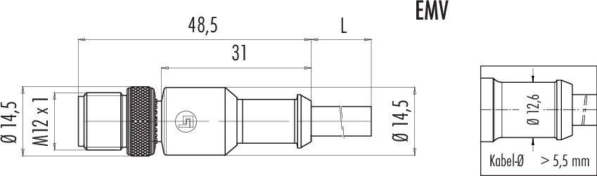 binder 77 3529 0000 20703-0200 upravený zástrčkový konektor pre senzory - aktory, 77 3529 0000 20703-0200-20, piny: 3, 2-1
