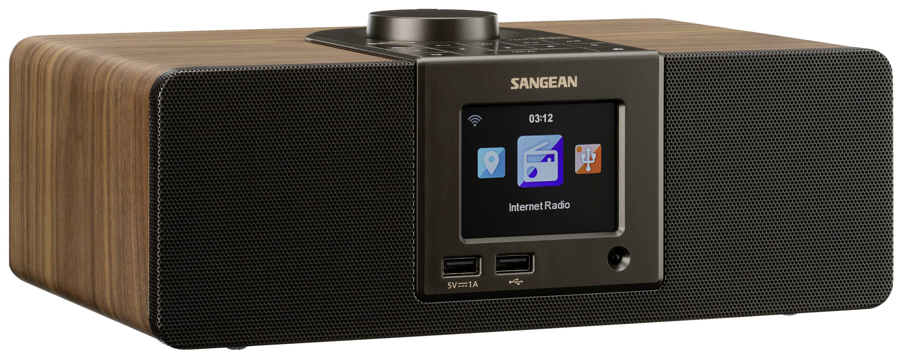 Sangean WFR-32 Radio Internet da tavolo Internet Bluetooth, AUX, USB, Internetradio incl. telecomando Nero, Legno