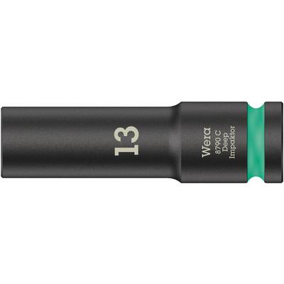 'Čierna nástrčná kľúčová hlavica Wera Impaktor so zeleným označením, veľkosť 13 mm, model 8790 C, určená pre trvanlivé a presné použitie.'